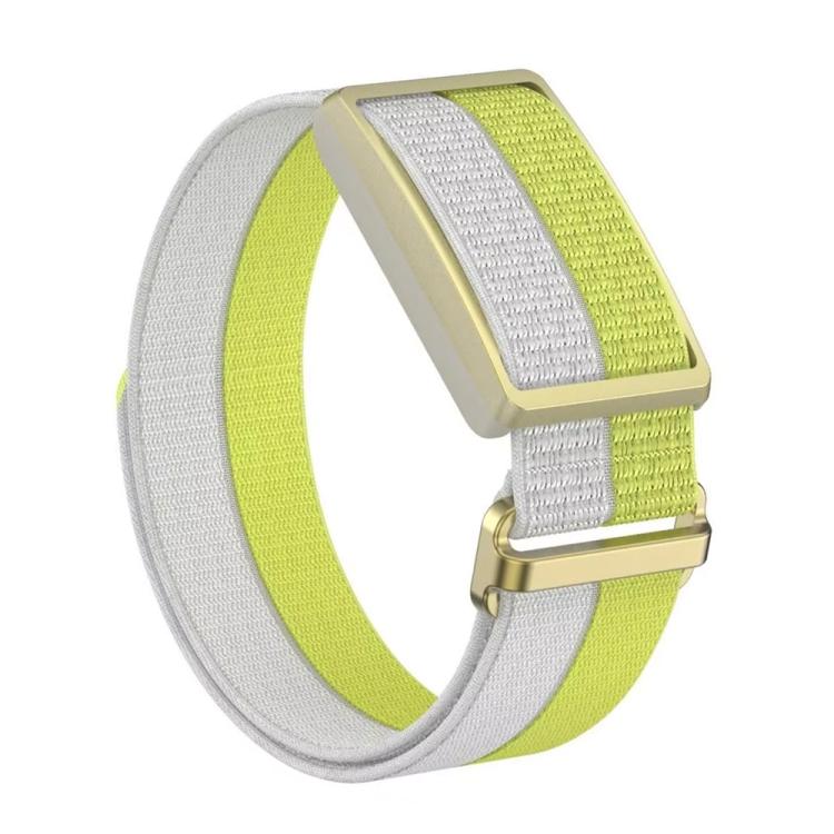 For Polar Loop xDfind Metal Square Buckle Feather Yarn Breathable Nylon Loop Watch Band — Yellow