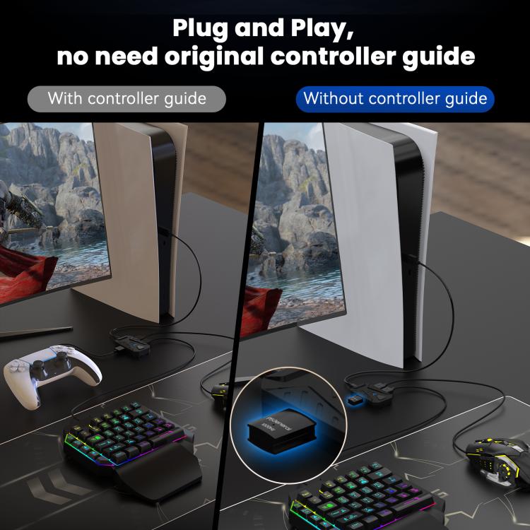 HXSJ Master-P5+V100+A869 Gaming Keyboard and Mouse Adapter Set for PS5 — view 5