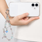 Flat Disc Beaded Phone Charm Wrist Strap with Tether Pad for Women Girls — view 8