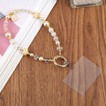 Lucky Beaded Phone Charm Wrist Strap with Tether Pad for Women Girls
