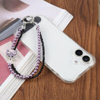 Fox Double Layer Beaded Phone Charm Wrist Strap with Tether Pad for Women Girls — view 6