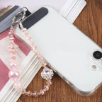 Four-Leaf Clover Beaded Phone Charm Wrist Strap with Tether Pad for Women Girls — view 6
