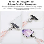 Four-Leaf Clover Beaded Phone Charm Wrist Strap with Tether Pad for Women Girls — view 7
