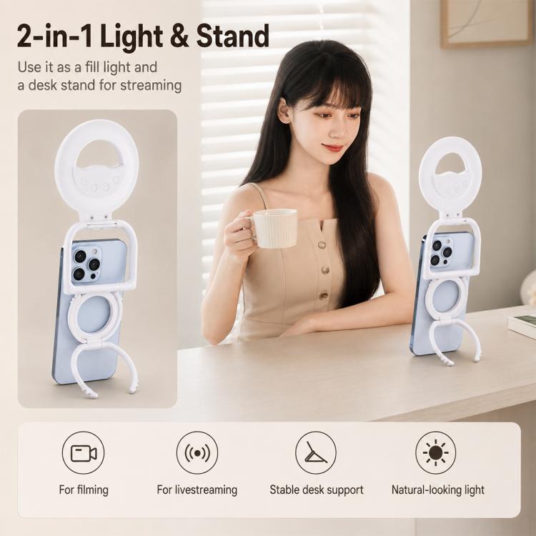 Multifunctional Portable Foldable Magnetic Fill Light Phone Holder — view 6