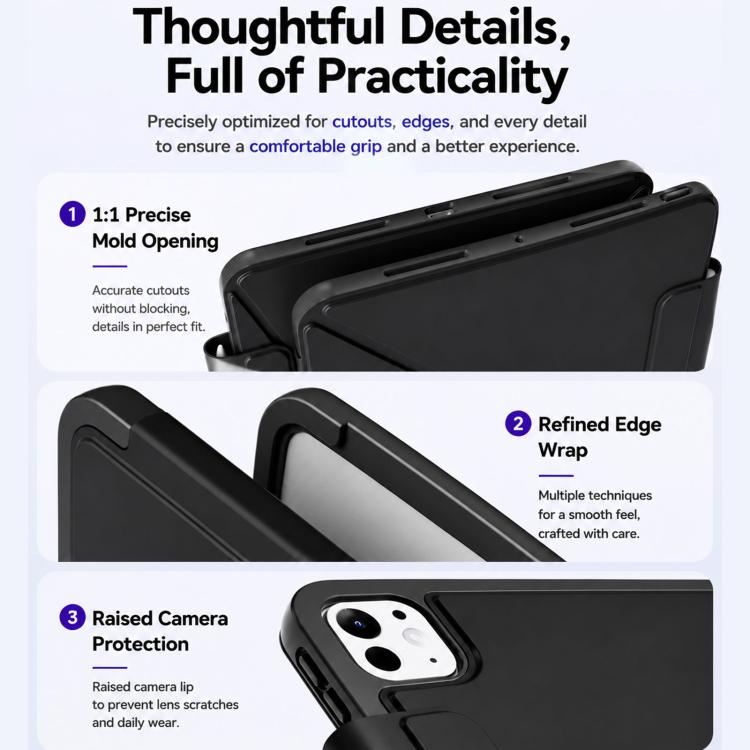 XDcase Detachable Frame Dual-Sided Magnetic Smart Tablet Leather Case with Pencil Holder — view 15
