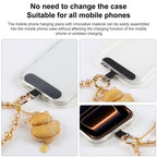 Lucky Cat Beaded Phone Charm Strap — Gold