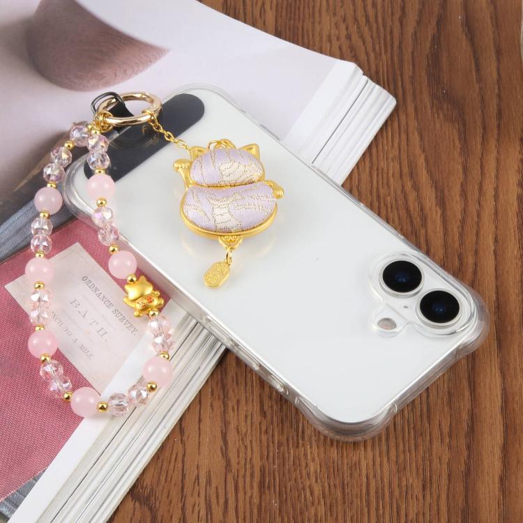 Lucky Cat Beaded Phone Charm Strap — view 6