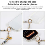 Candy Pearl Butterfly Phone Charm Strap — Purple