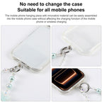 Dual-Color Butterfly Beaded Phone Charm Strap — Yellow