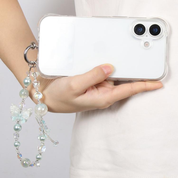 Dual-Color Butterfly Beaded Phone Charm Strap — view 9