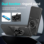 Multifunctional Sliding Camshield Ring Holder Phone Case — Red