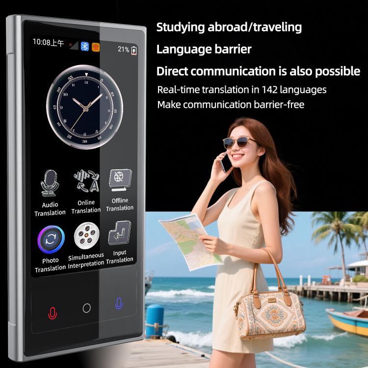 V2 4.04 inch Screen Portable AI Smart Translator Support 142 Online Languages