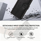 Butterfly Flower Zipper Wallet Vegan Leather Phone Case with Strap
