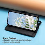 Butterfly Flower Zipper Wallet Vegan Leather Phone Case with Strap