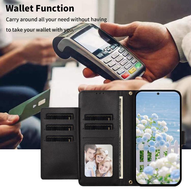 Butterfly Flower Zipper Wallet Vegan Leather Phone Case with Strap