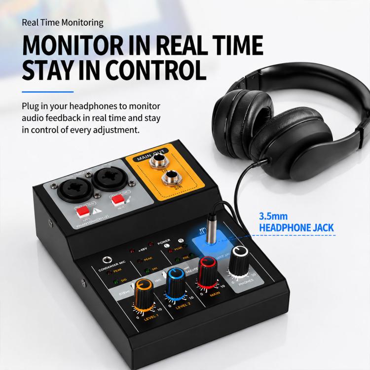 F-2A Multi-function Professional 2-way Recording Mixer USB Live Streaming Sound Card — view 11