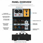 F-2A Multi-function Professional 2-way Recording Mixer USB Live Streaming Sound Card — view 3