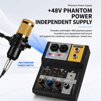 F-2A Multi-function Professional 2-way Recording Mixer USB Live Streaming Sound Card — view 7