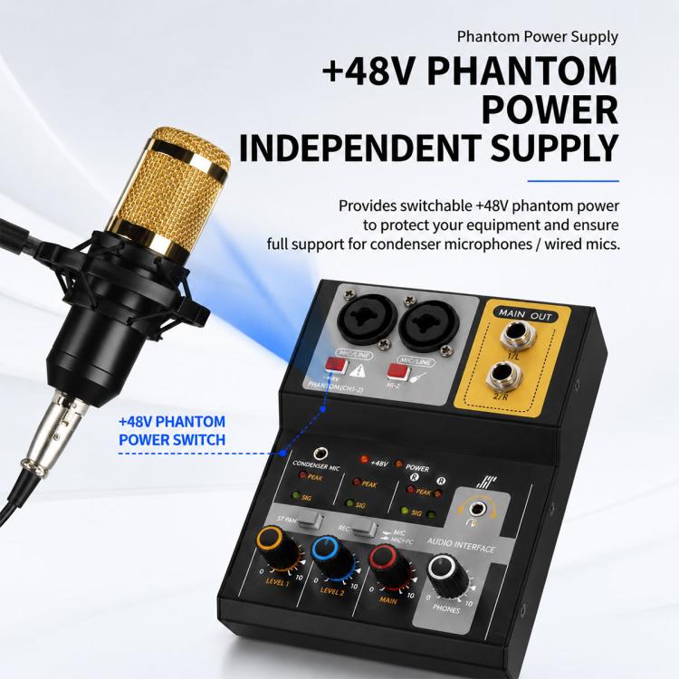 F-2A Multi-function Professional 2-way Recording Mixer USB Live Streaming Sound Card — view 7