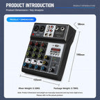 F-4A Pro Multi-function Professional Recording Mixer Bluetooth Live Streaming Sound Card — US Plug