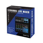 F-5A Multi-function Professional 5-way Recording Mixer Bluetooth Live Streaming Sound Card — view 15