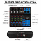 F-5A Multi-function Professional 5-way Recording Mixer Bluetooth Live Streaming Sound Card — view 5