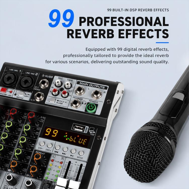 TP-4M 4-Channel Multi-function Professional Recording Mixer Bluetooth Sound Card — view 12