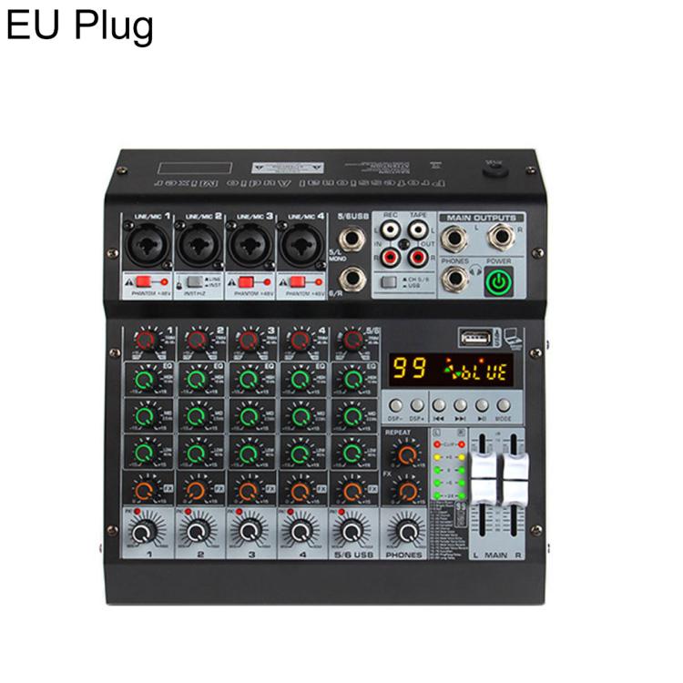 TP-6M 6-Channel Multi-function Professional Recording Mixer Bluetooth Sound Card
