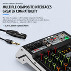 TP-6M 6-Channel Multi-function Professional Recording Mixer Bluetooth Sound Card — US Plug
