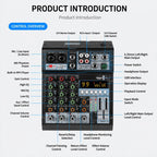 TP-8M 8-Channel Multi-function Professional Recording Mixer Bluetooth Sound Card — view 5