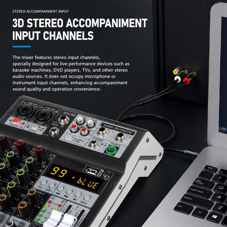 TP-8M 8-Channel Multi-function Professional Recording Mixer Bluetooth Sound Card — view 8