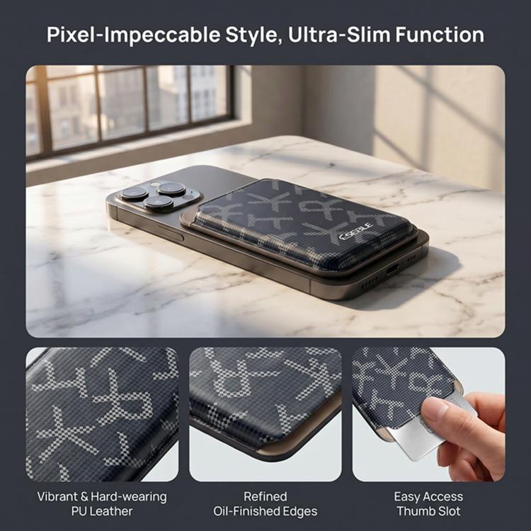 ESEBLE S8 PU Leather Letter Texture Magnetic Mobile Phone Card Slots — view 7