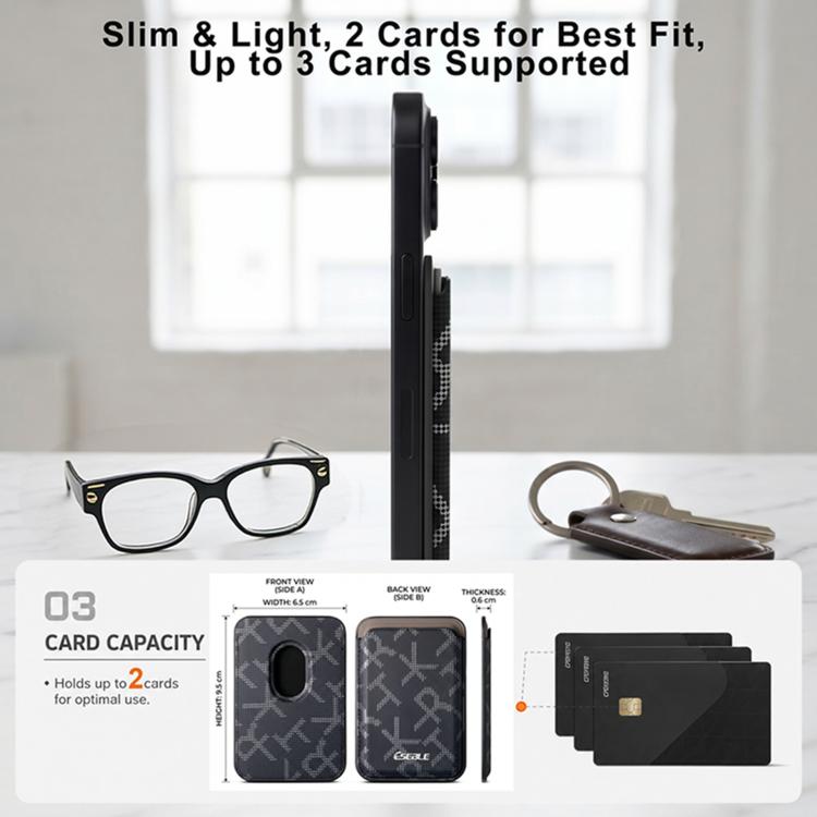 ESEBLE S8 PU Leather Letter Texture Magnetic Mobile Phone Card Slots — view 12