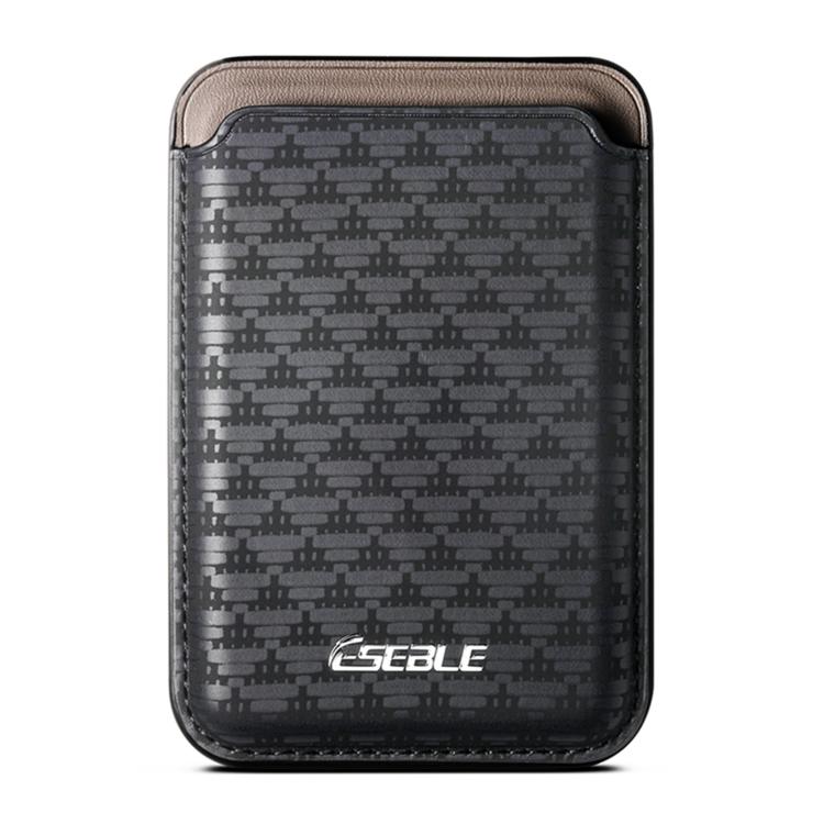 ESEBLE S9 PU Leather Triangular Shield Magnetic Mobile Phone Card Slots — Black