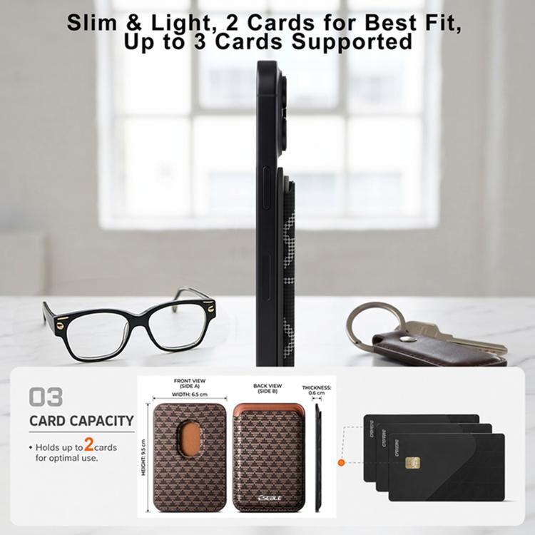 ESEBLE S9 PU Leather Triangular Shield Magnetic Mobile Phone Card Slots — view 11