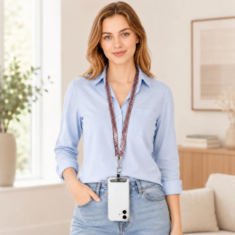 Sparkling Rhinestone Phone Lanyard with Pad — view 18