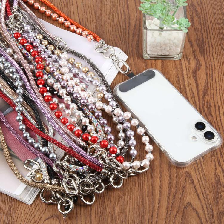 Sparkling Rhinestone Pearl Phone Lanyard with Detachable Crystal Beads — view 15