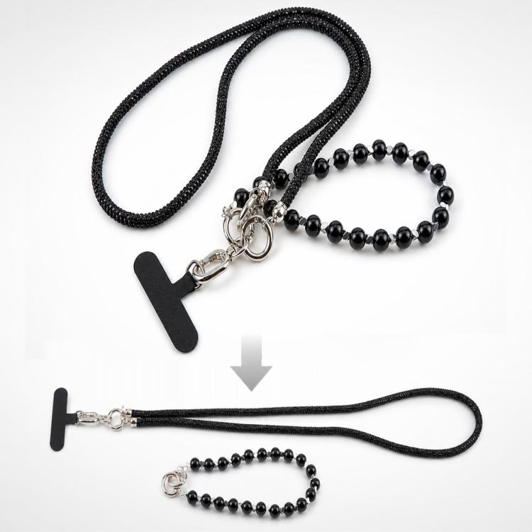Sparkling Rhinestone Pearl Phone Lanyard with Detachable Crystal Beads — view 19