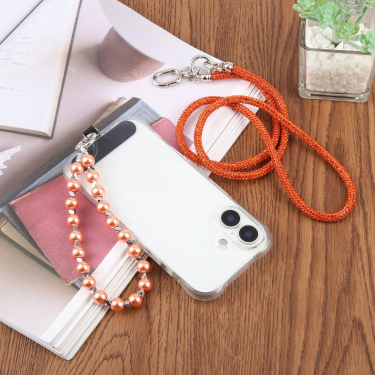 Sparkling Rhinestone Pearl Phone Lanyard with Detachable Crystal Beads — view 20
