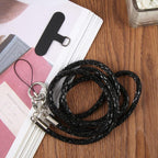 Flashing Square Phone Long Lanyard with Pad — Black