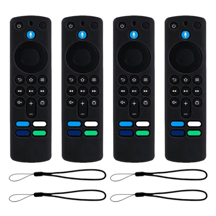 XDcase 4pcs Soft Silicone Protective Case with Mini Strap — For Amazon Alexa Voice Remote 3rd Gen