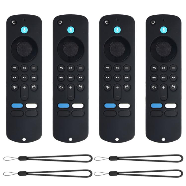 XDcase 4pcs Soft Silicone Protective Case with Mini Strap — For Amazon Fire TV Stick 4K 2025 Remote