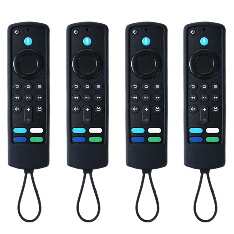 XDcase 4pcs Thickened Soft Silicone Protective Case with Mini Strap — For Amazon Alexa Voice Remote Gen 3/2/1