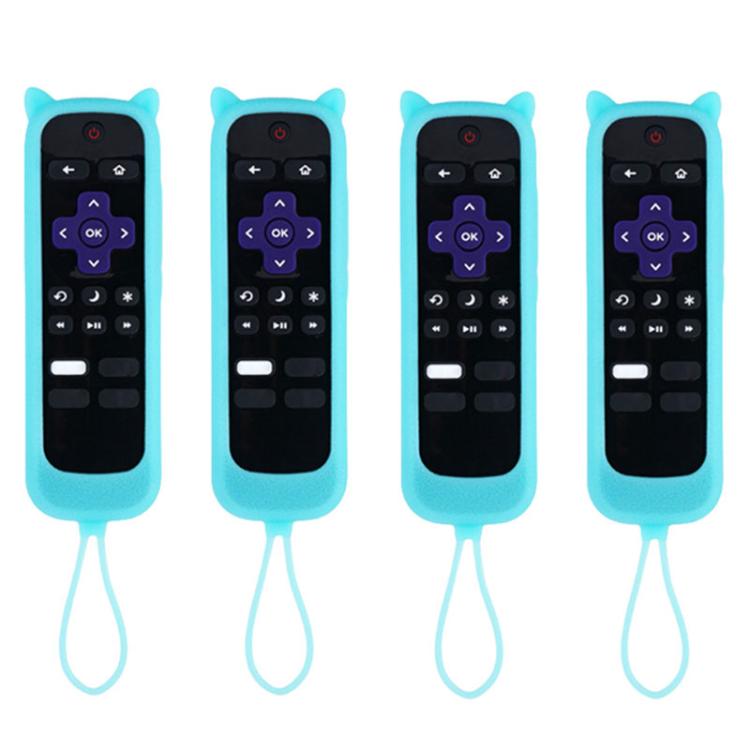 XDcase 4pcs Cute Cat Ears Silicone Protective Case with Mini Strap — Luminous Green