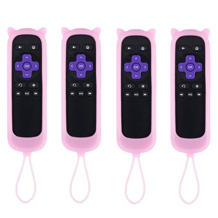 XDcase 4pcs Cute Cat Ears Silicone Protective Case with Mini Strap — Luminous Purple