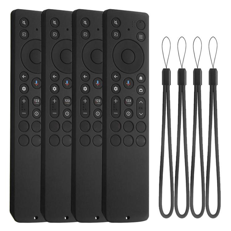 XDcase 4pcs Soft Silicone Protective Case with Mini Strap — For TCL RC923A / RC813A TV Remote
