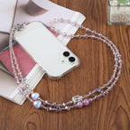 Perfume Bottle Heart Beaded Phone Charm Crossbody Phone Lanyard with Tether Pad — view 8