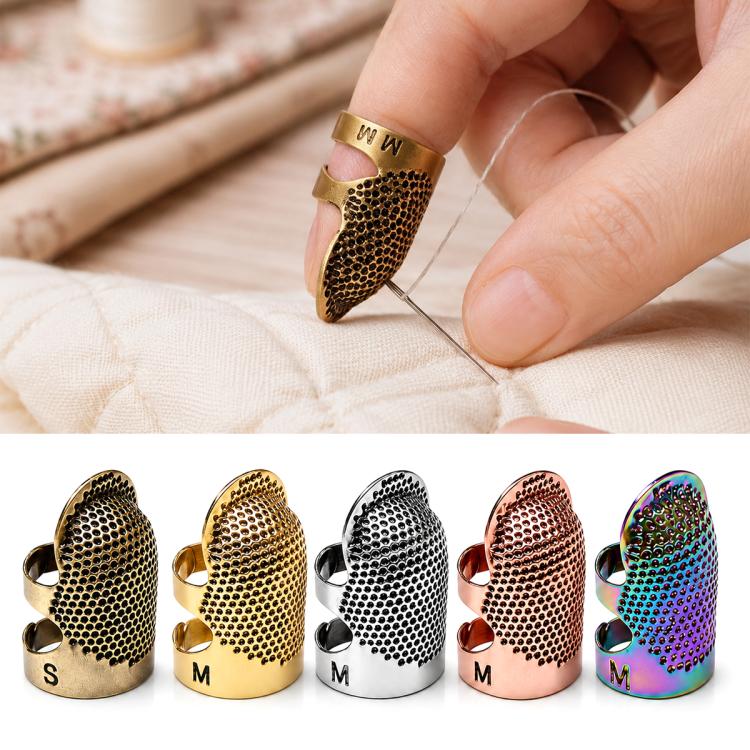 2pcs / Set S and M Household Adjustable Metal Sewing Thimble Finger Protectors