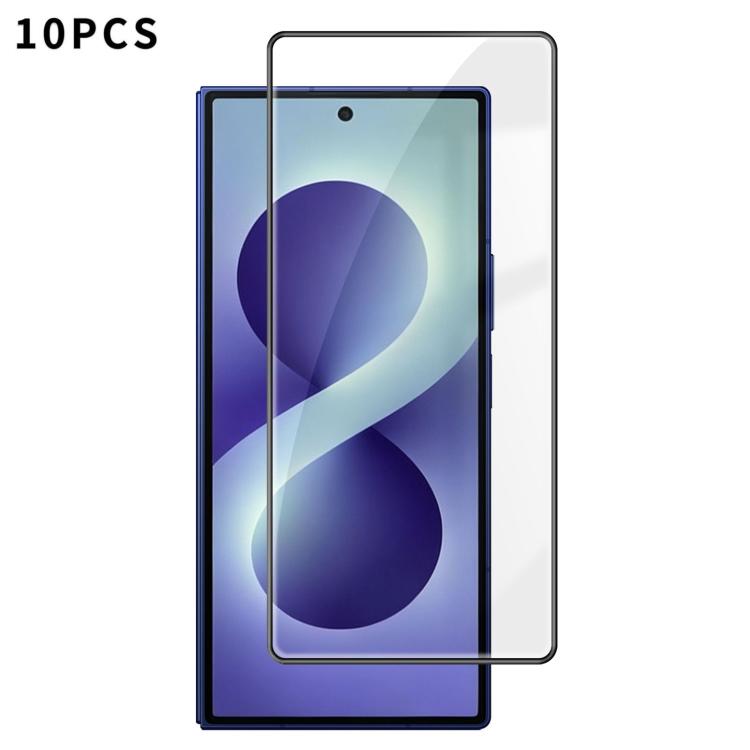 Kalebol 10pcs High-Aluminum Screen-Printed Full-Coverage Anti-Fingerprint Black-Bordered HD Tempered Glass Film — For Galaxy Z Fold8 Ultra 5G Outer Screen
