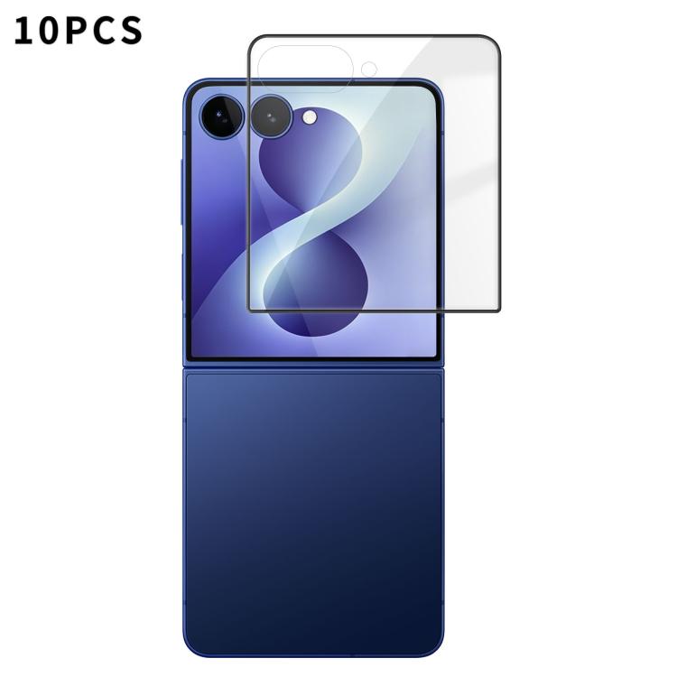 Kalebol 10pcs High-Aluminum Screen-Printed Full-Coverage Anti-Fingerprint Black-Bordered HD Tempered Glass Film — For Galaxy Z Flip8 5G Outer Screen